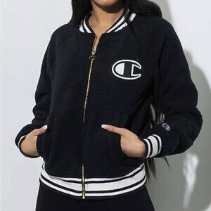 CHAMPION Jacket Bomber Sherpa Teddy Fleece Womens Size Medium